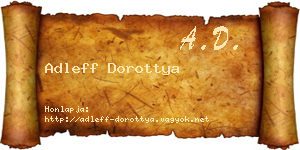Adleff Dorottya névjegykártya